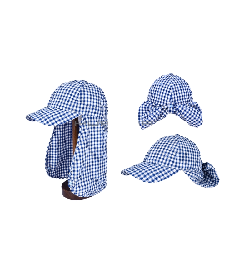 Gingham Sun Protection Cap