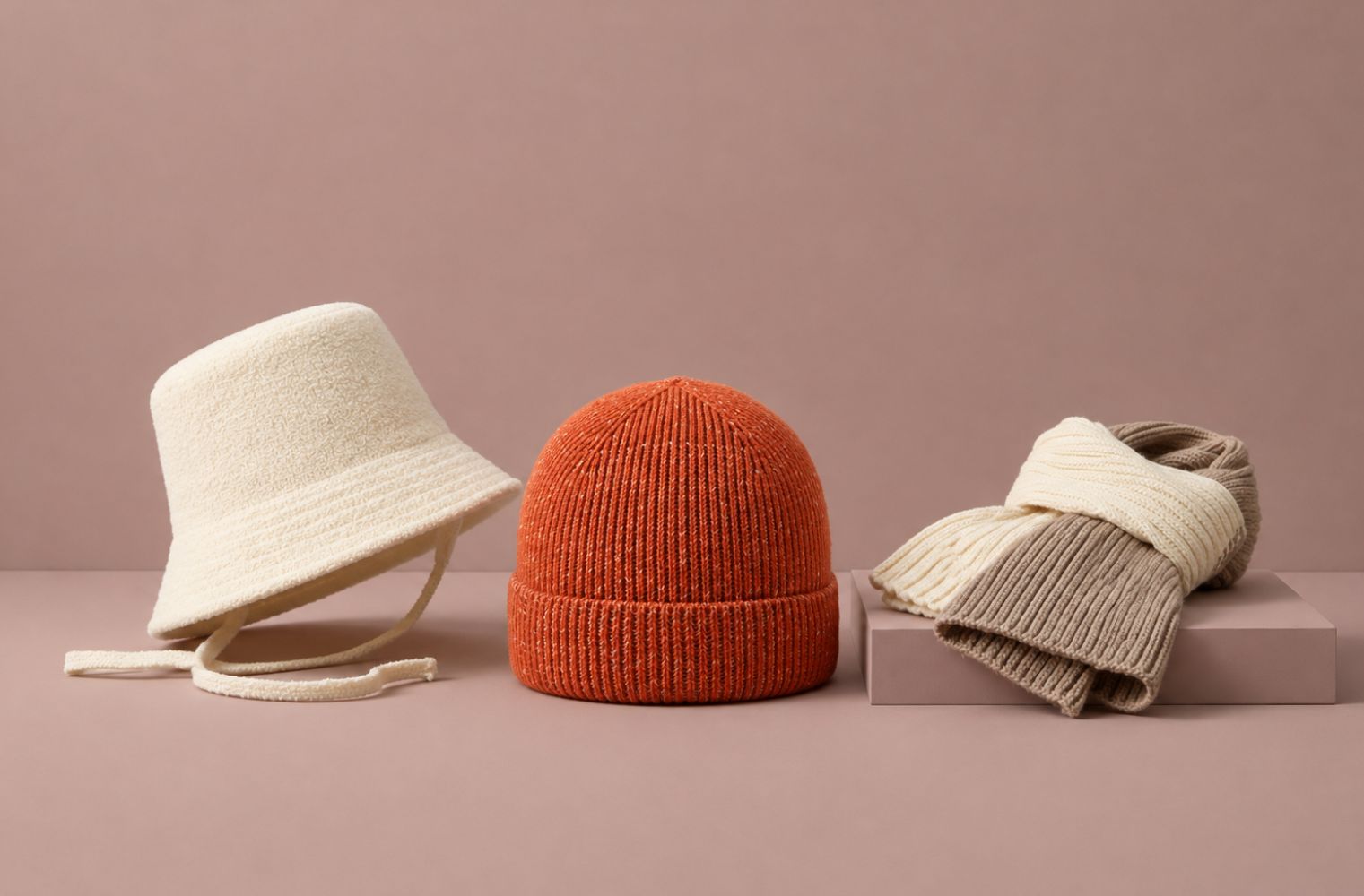 Knitted headwear and accessories