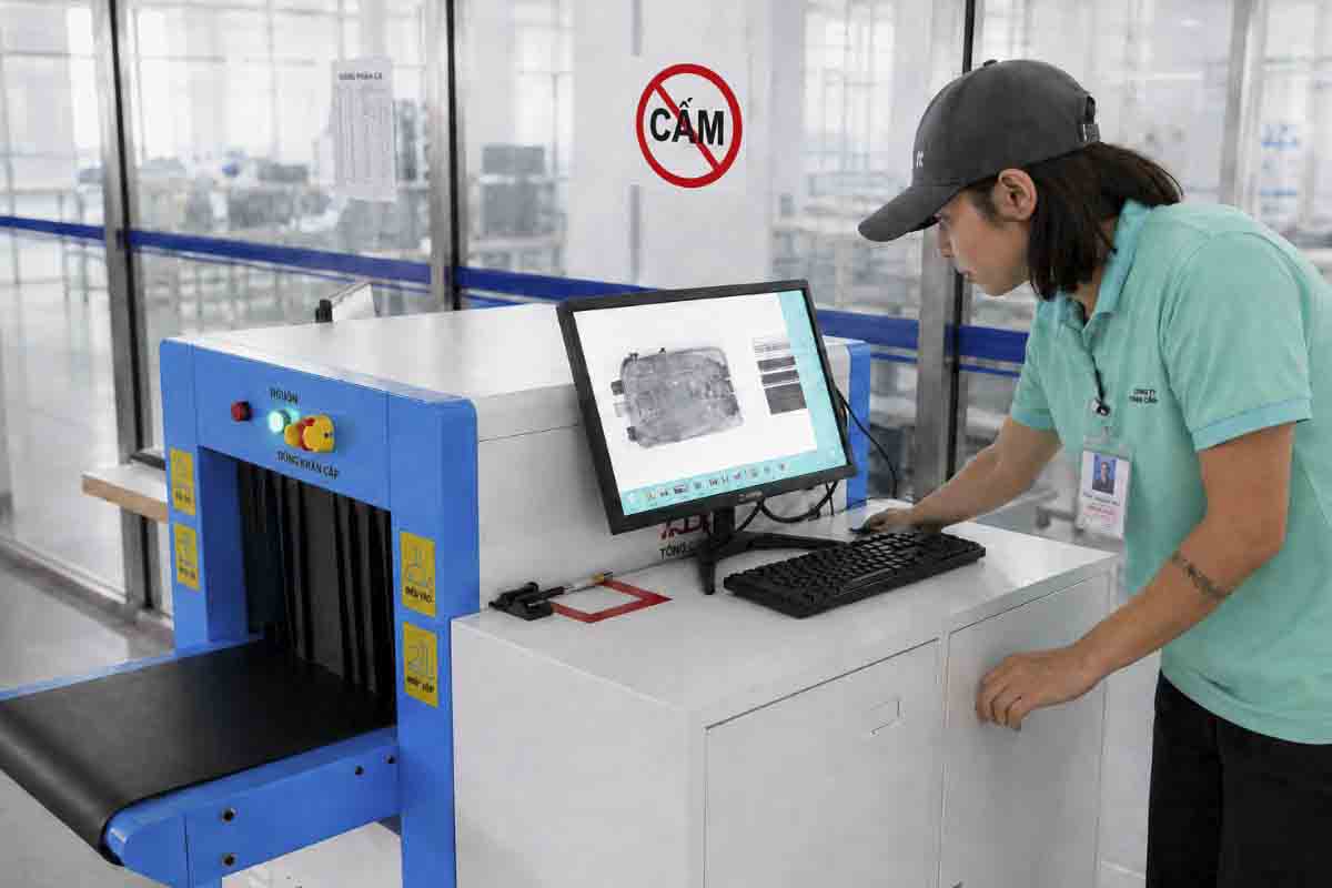 X-Ray inspection equipment in operation